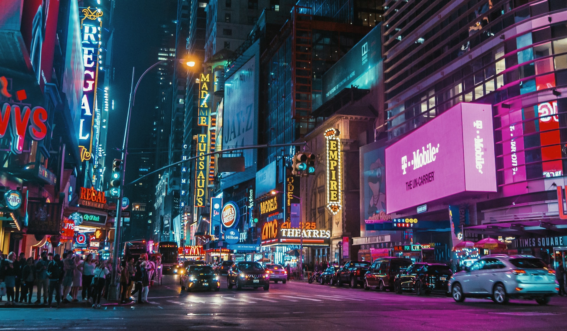 times square new york city at night